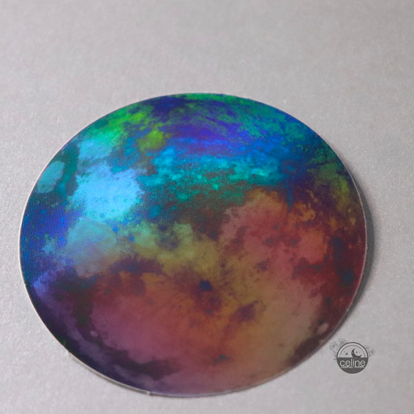 Rainbow Moon Holographic Stickers