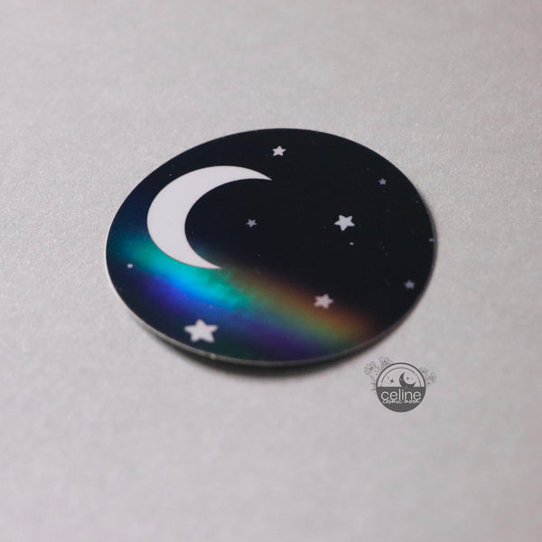 Rainbow Moon and Stars Holographic Stickers
